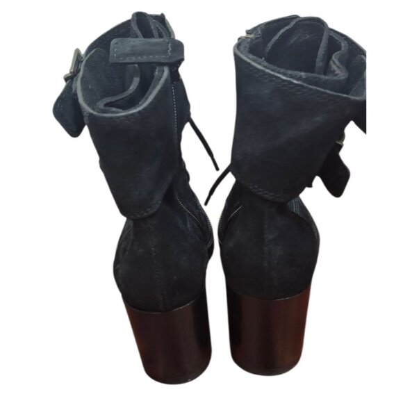 AQUATALIA Suede Lace-Up Buckle Platform Ankle Boots 6 - Picture 9 of 16